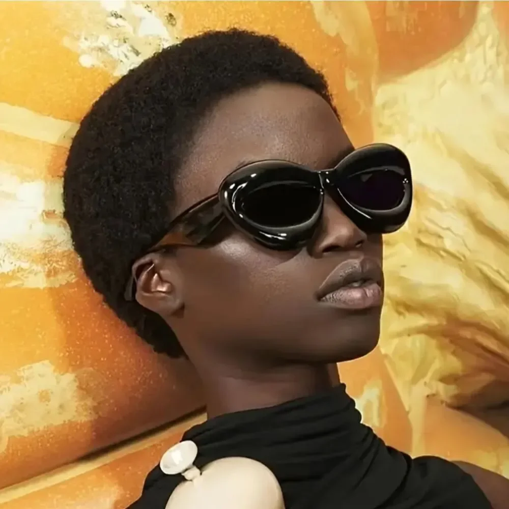 Futuristic Inflated Cat Eye Sunglasses Oval Oversized unisex